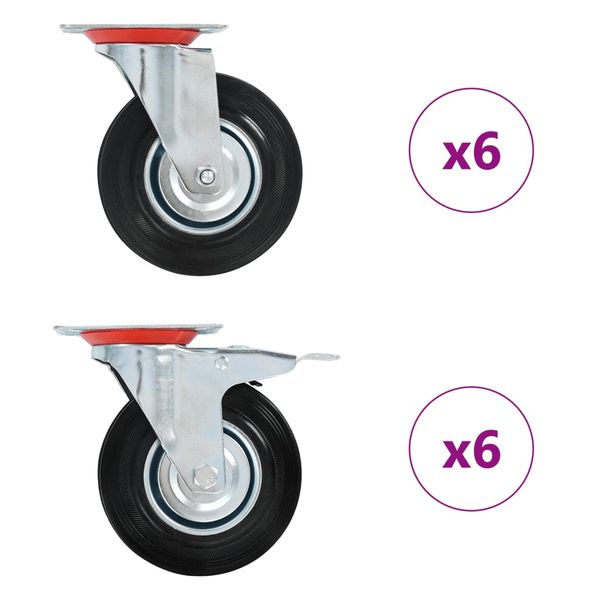 vidaXL Otočné kolieska 12 ks, 125 mm