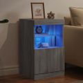 vidaXL Komoda s LED svetlami sivá sonoma 41x37x67 cm