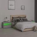 vidaXL Nočné stolíky 2 ks s LED svetlami sivý dub sonoma 60x35x40 cm