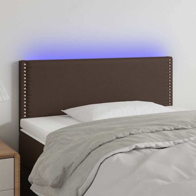 vidaXL Čelo postele s LED hnedé 80x5x78/88 cm umelá koža