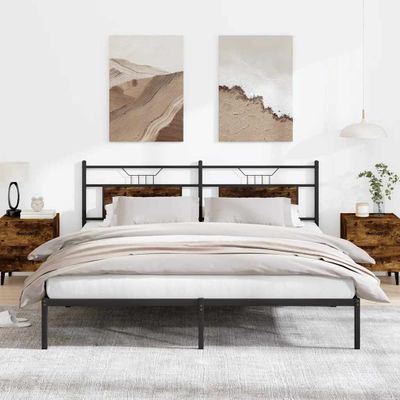vidaXL Posteľný rám bez matraca dymový dub 160x200 cm kompozitné drevo