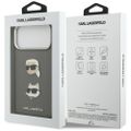 Puzdro Karl Lagerfeld FW Grainovaná Karl & Choupette Heads Pins & Logo pre iPhone 17 Pro Max sivá
