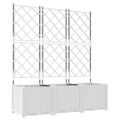 vidaXL Záhradný kvetináč 3 ks Biela 120 x 40 x 143 cm PP