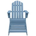 vidaXL Záhradná stolička Adirondack s otomanom jedľový masív modrá