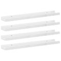vidaXL Nástenné police 4 ks, lesklé biele 60x9x3 cm
