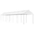 vidaXL Altánok so strechou, biely 13,38x2,28x2,69 m, polyetylén