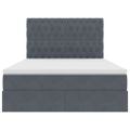 vidaXL LED úložná posteľ s matracom Tmavosivá 140 x 190 cm Zamat