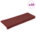 vidaXL Schodové rohože 30 ks 65x21x4 cm bordové s obdĺžnikovým okrajom