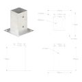 vidaXL Kotvy na stĺpiky 4 ks 71 mm galvanizovaný kov