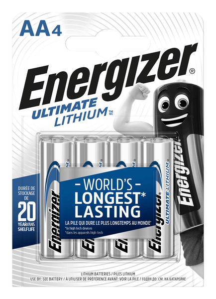 Energizer Ultimate Lithium  AA/4 FR6/4 1,5V lítiové tužkové batérie 4ks 7638900262643