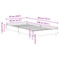 vidaXL Posteľný rám bez matraca hnedý dub 90x200 cm kompozitné drevo