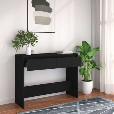 vidaXL Konzolový stolík, čierny 100x35x76,5 cm, kompozitné drevo