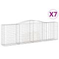 vidaXL Oblúkové gabionové koše 7 ks 400x50x120/140 cm pozink. železo