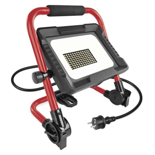LED reflektor ELION 50W, červeno-čierny, IP65, 8000 lm, neutrálna biela