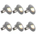 vidaXL Vonkajšie nástenné LED svetlá 6 ks, 2 W, strieborné, okrúhle