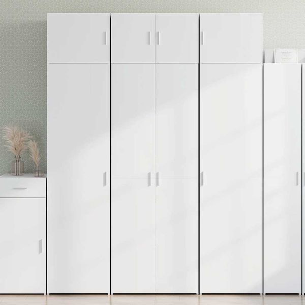 vidaXL Úložná skrinka biela 70x42,5x225 cm kompozitné drevo