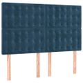 vidaXL Posteľný rám boxsping s matracom tmavomodrý 140x200 cm zamat