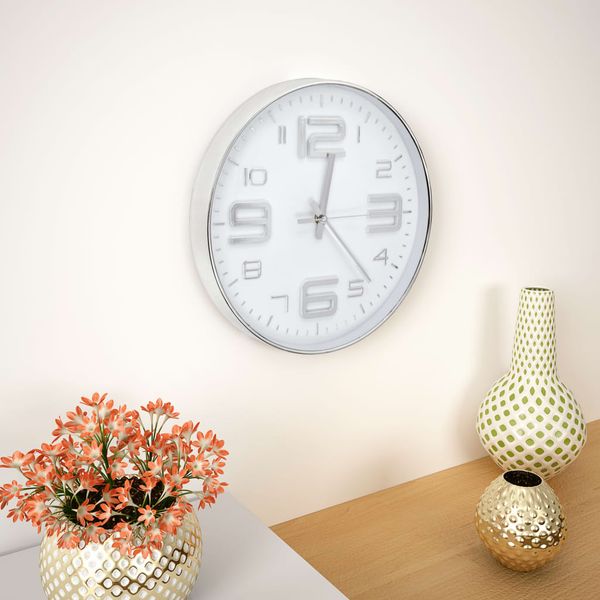 vidaXL Nástenné hodiny 30 cm strieborné