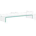 vidaXL TV stojan/stojan pod monitor z priehľadného skla, 100x30x13 cm