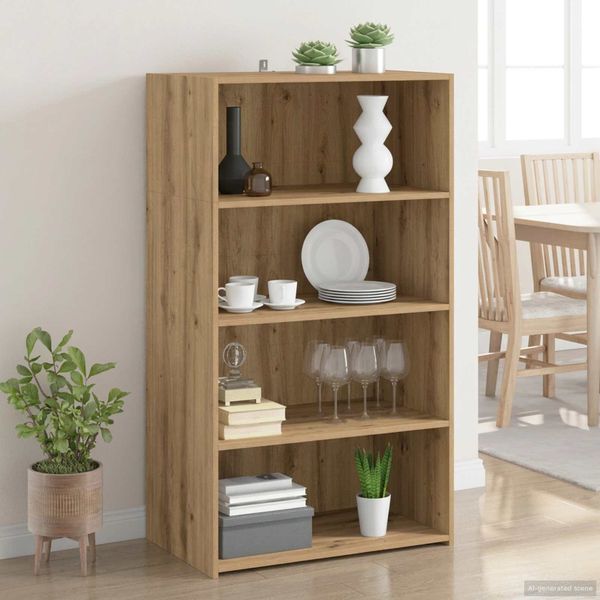 vidaXL Highboard Dub artisan 70 x 41 x 124 cm Kompozitné drevo