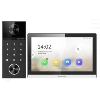 Hikvision KIT IP videotelefónu, dvernej stanice + bytový monitor, 2x zdroj, MicroSD karta