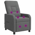 vidaXL Masážne relaxačné kreslo Tmavosivá Látka