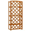 vidaXL Podstavec na kvetináč s mriežkou oranžový 60x30x140 cm jedľový masív