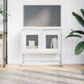 TV skrinka vidaXL Biela 68x39x60,5 cm Oceľ valcovaná za studena