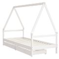 vidaXL Rám detskej postele so zásuvkami biely 80x200 cm mas. borovica