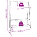 vidaXL Vešiak na oblečenie s policami a kolieskami 132x45,5x155,5 cm