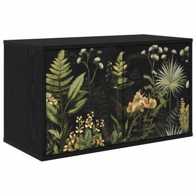 vidaXL Nástenný TV kabinet RHENEN 69 x 33 x 40 cm Čierny dub