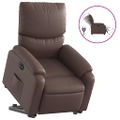 vidaXL Elektrické zdvíhacie sklápacie kreslo hnedé umelá koža