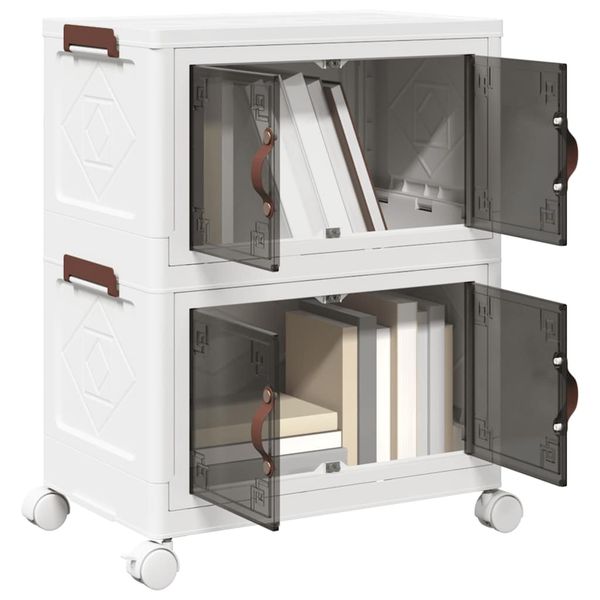 vidaXL stohovateľný úložný box kolesami 2vrstvový 28L 48,5x29,5x59,5cm
