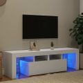 vidaXL TV skrinka s LED svetlami, biela 140x36,5x40 cm
