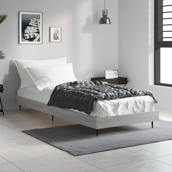 vidaXL Posteľný rám sivý dub sonoma 75x190 cm kompozitné drevo