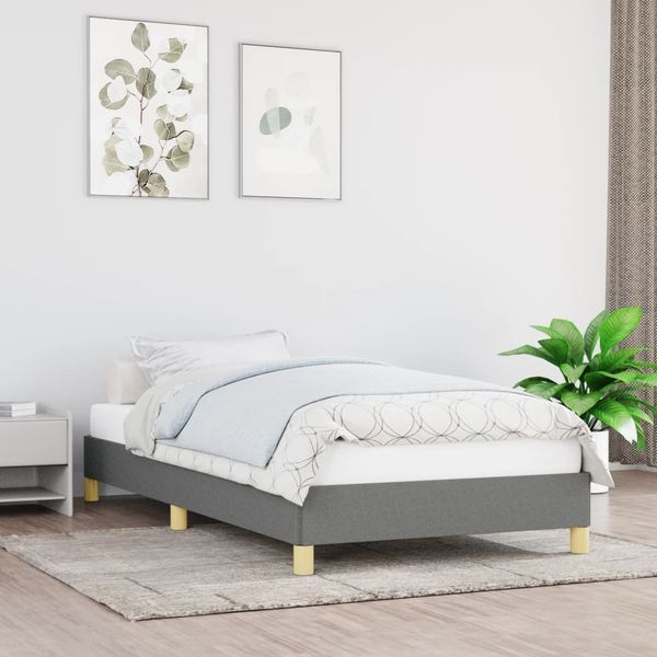 vidaXL Posteľ bez matraca tmavosivá 80x200 cm látka