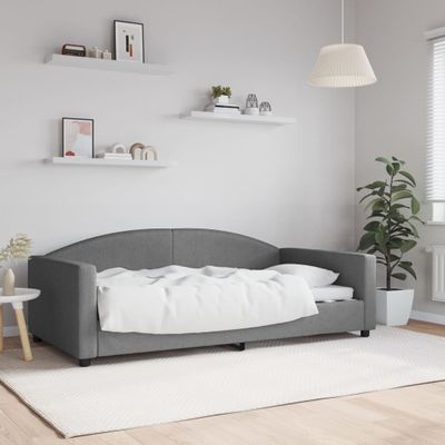 vidaXL Denná posteľ tmavosivá 100x190 cm látka