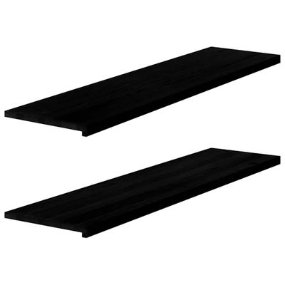vidaXL Okenný parapet 2 ks hnedočierná 160x40x2 cm dubový masív