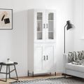 vidaXL Vysoká skrinka lesklá biela 69,5x34x180 cm spracované drevo