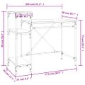 vidaXL Stôl s policami údený dub 105x50x90cm spracované drevo a železo