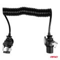 Spirálový kábel TIR 2x 7 PIN typ EBS 5m 24V AMIO-04383