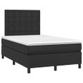 vidaXL Boxspring posteľ s matracom a LED čierna 120x200 cm umelá koža