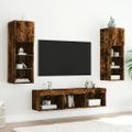 vidaXL 5-dielne TV nástenné skrinky s LED dymový dub kompozitné drevo