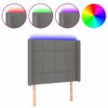 vidaXL Čelo postele s LED tmavosivé 103x16x118/128 cm látka