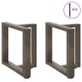 vidaXL Nohy konferenčného stolíka v tvare T, 2 ks, prírodná oceľ, 50x25x(42-43) cm, oceľové