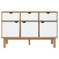 vidaXL Komoda OTTA, hnedo biela 114x43x73,5 cm, borovicový masív