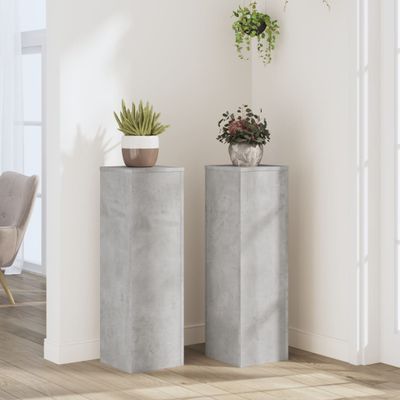 vidaXL Stojany na rastliny 2 ks betónovosivé 25x25x80 cm kompoz. drevo