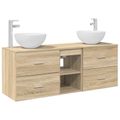 vidaXL Set kabinetov do kúpeľne 3 ks Dub sonoma 49,5 x 35 x 63 cm