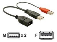 Kabel USB - USB, USB (pouze napájení) (M) do USB (F) - USB 2.0 - 23 cm