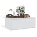 vidaXL Konferenčný stolík lesklý biely 80x80x31cm drevotrieska